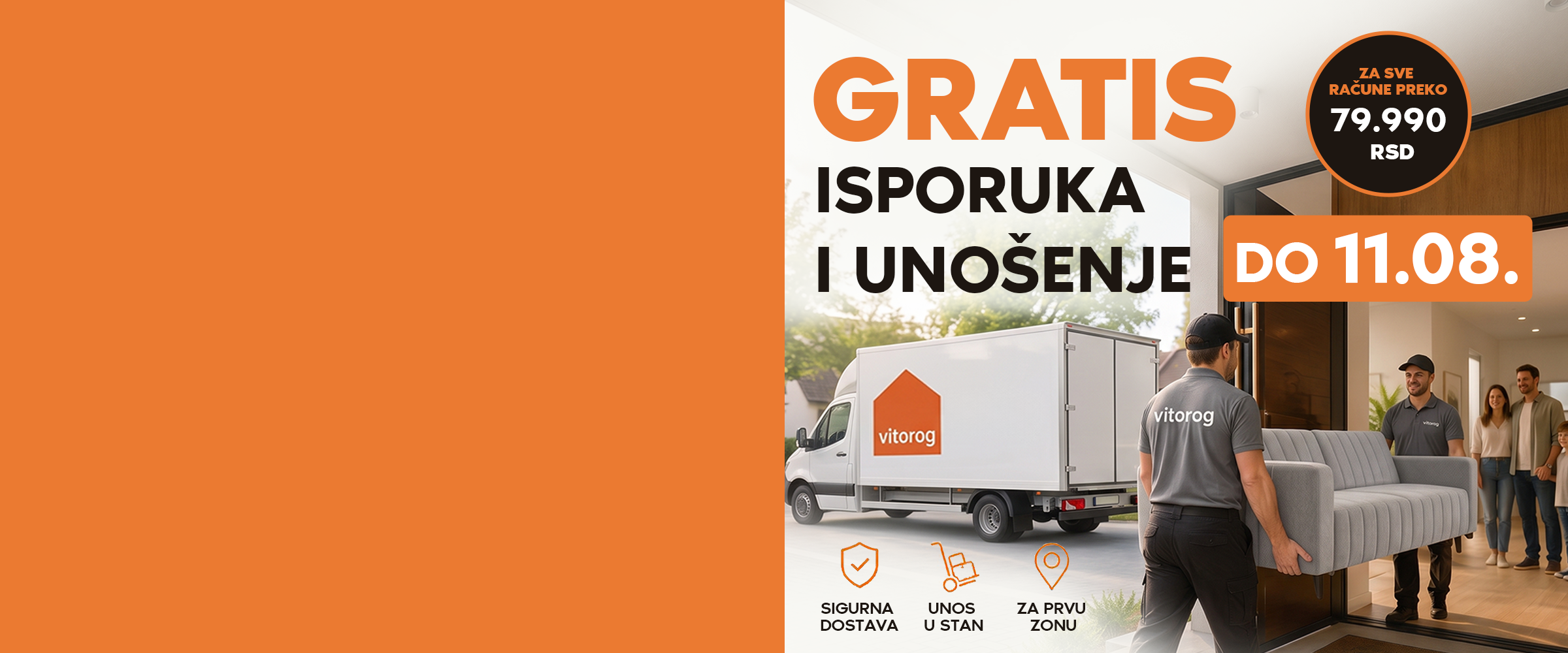 GRATIS ISPORUKA I UNOS NAMEŠTAJA