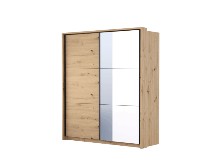 Klizni plakar Beta 220 artisan/ogledalo/bela