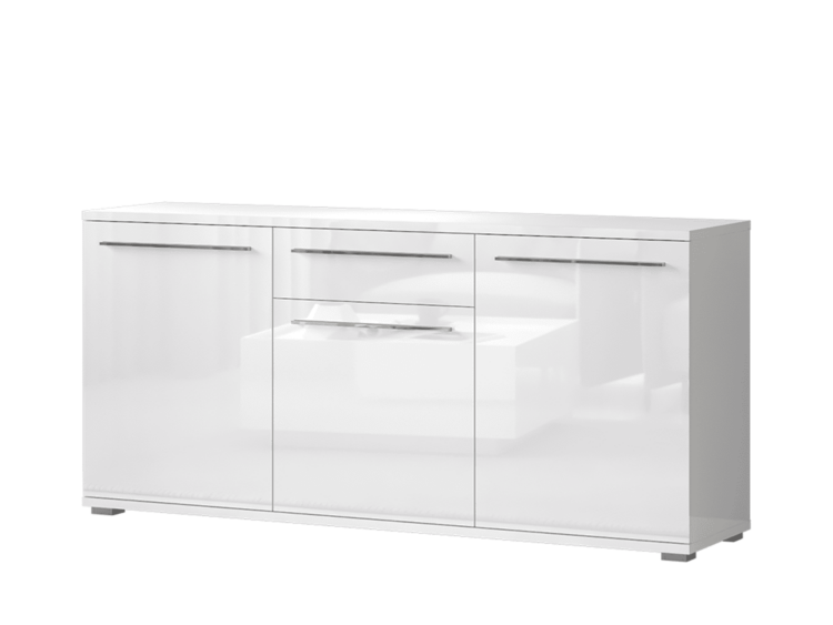 Komoda K180-3K1F - Bela lak